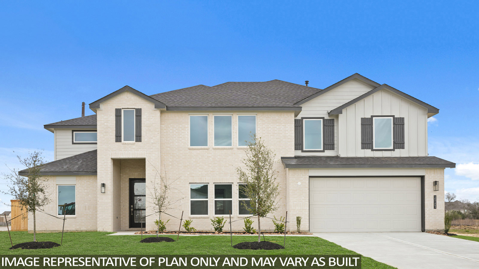 Two story home with three car garage