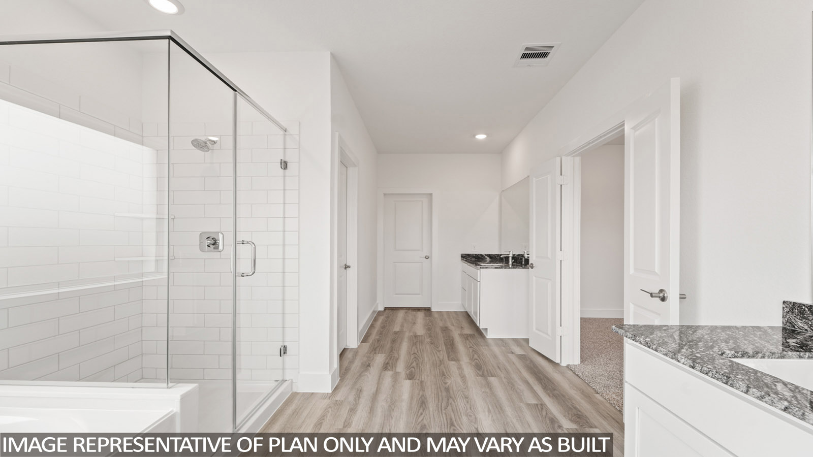 Primary bathroom with double sinks