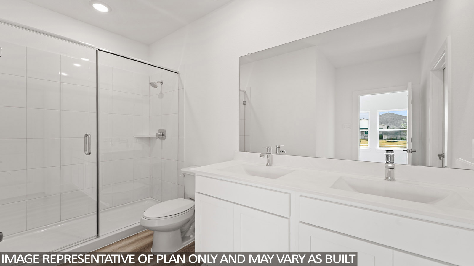 Primary bathroom with double sinks