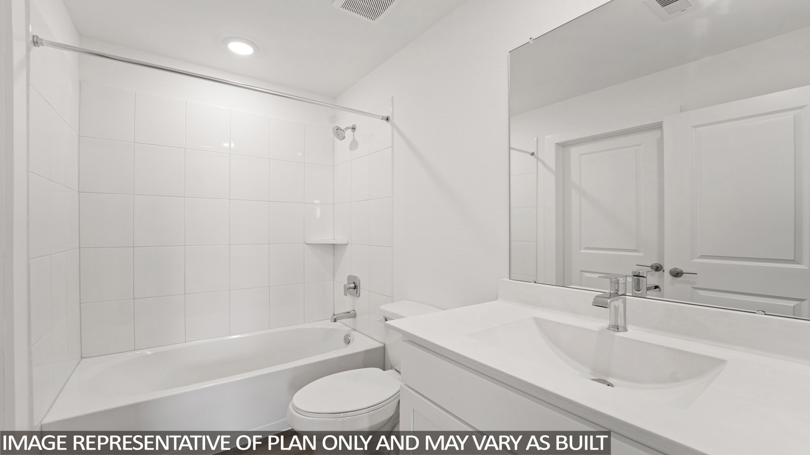 Secondary bathroom with single sink