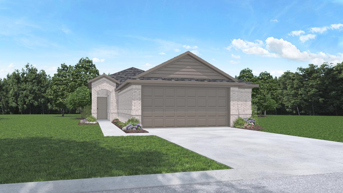 single story home with 2 car garage rendering