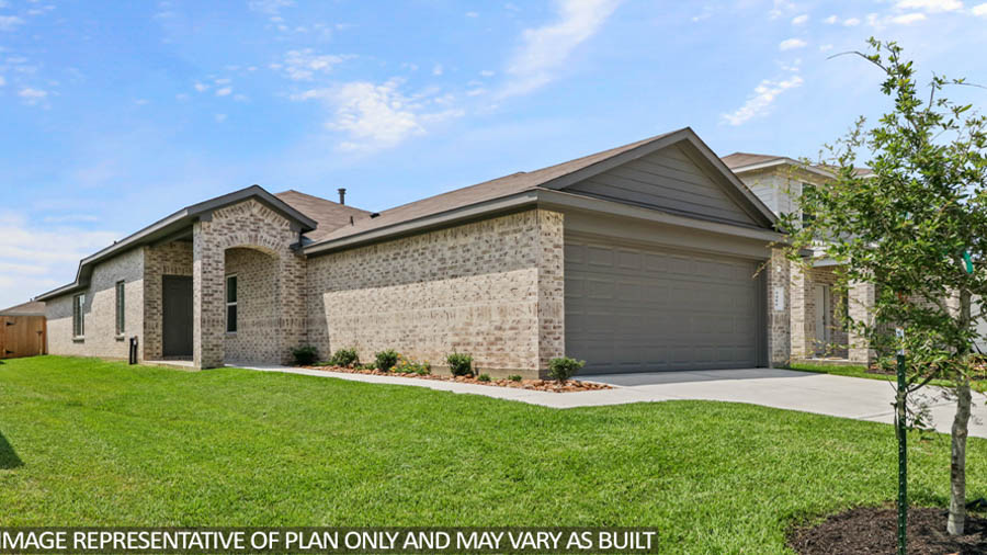 single story home with 2 car garage