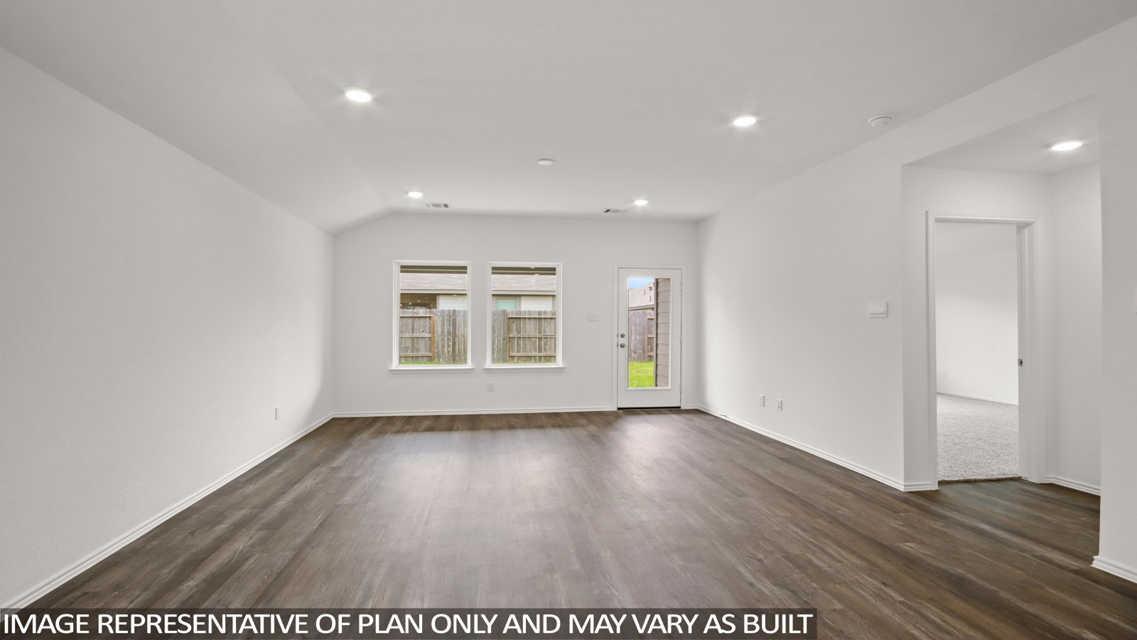 Open concept living, dining, and kitchen area