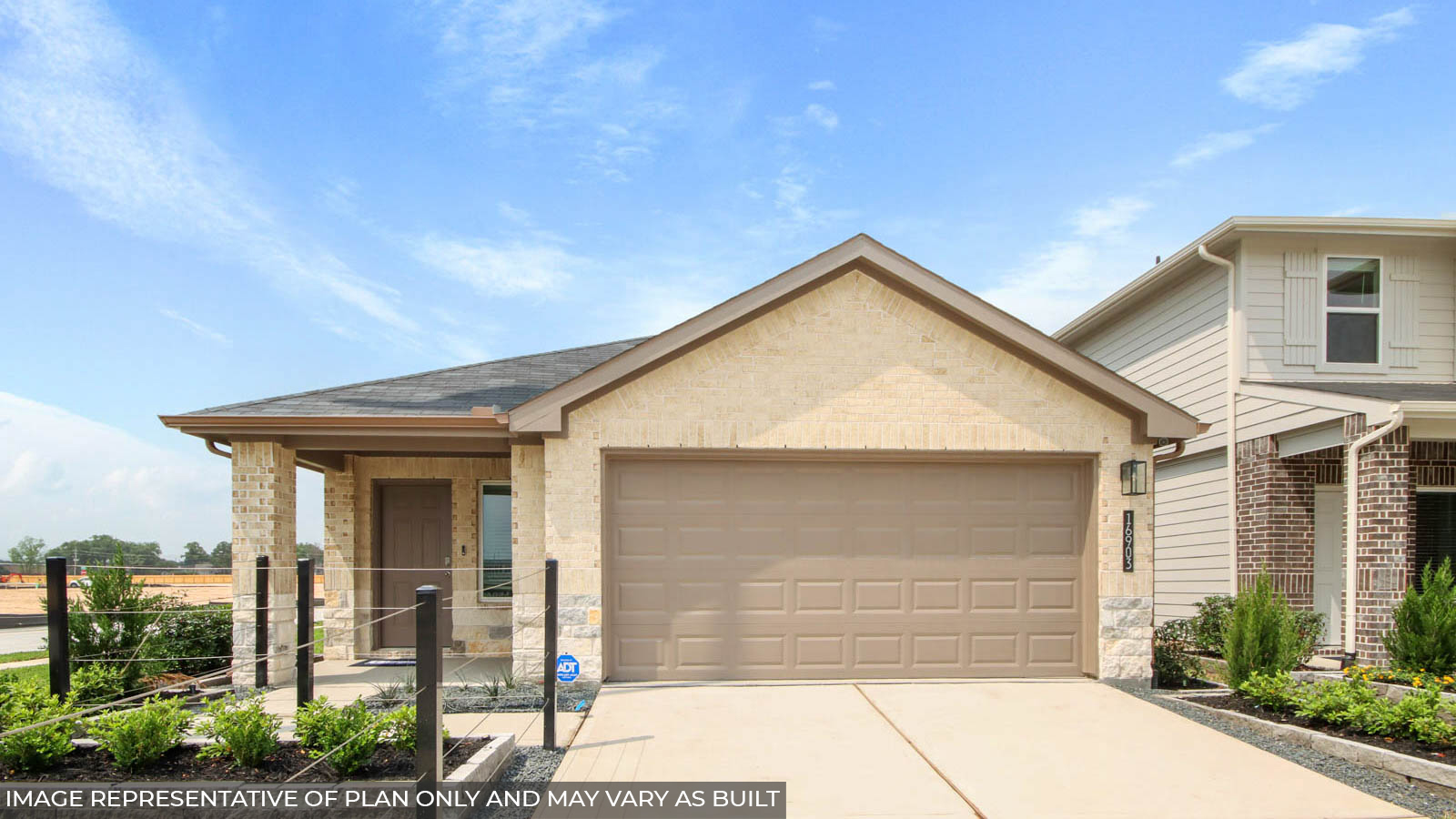 single story home with 2 car garage