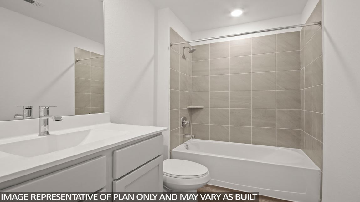 Secondary bathroom with single sink