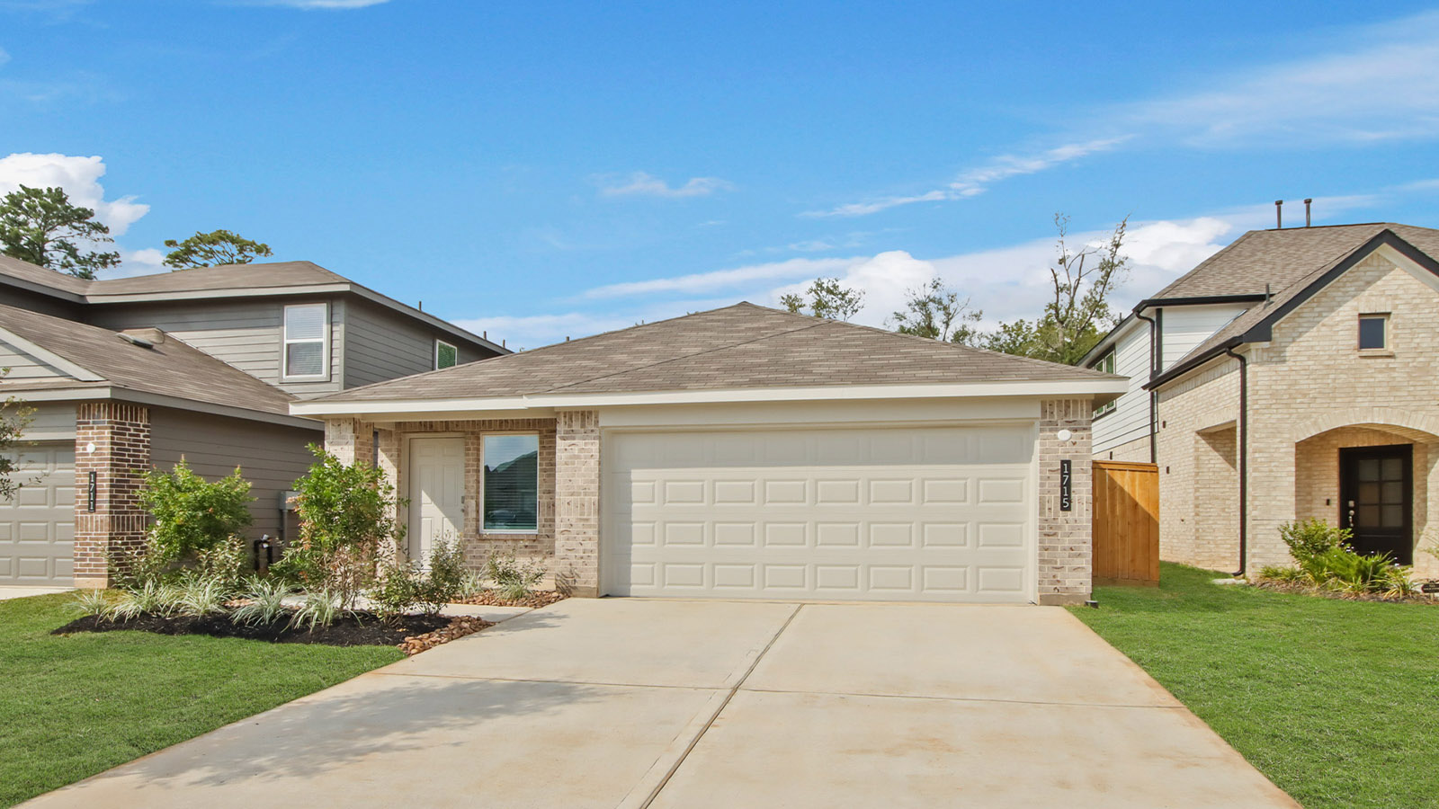 One story home with two car garage