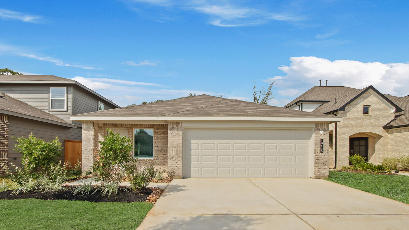 One story home with two car garage