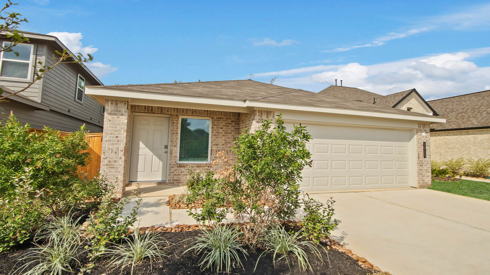 One story home with two car garage
