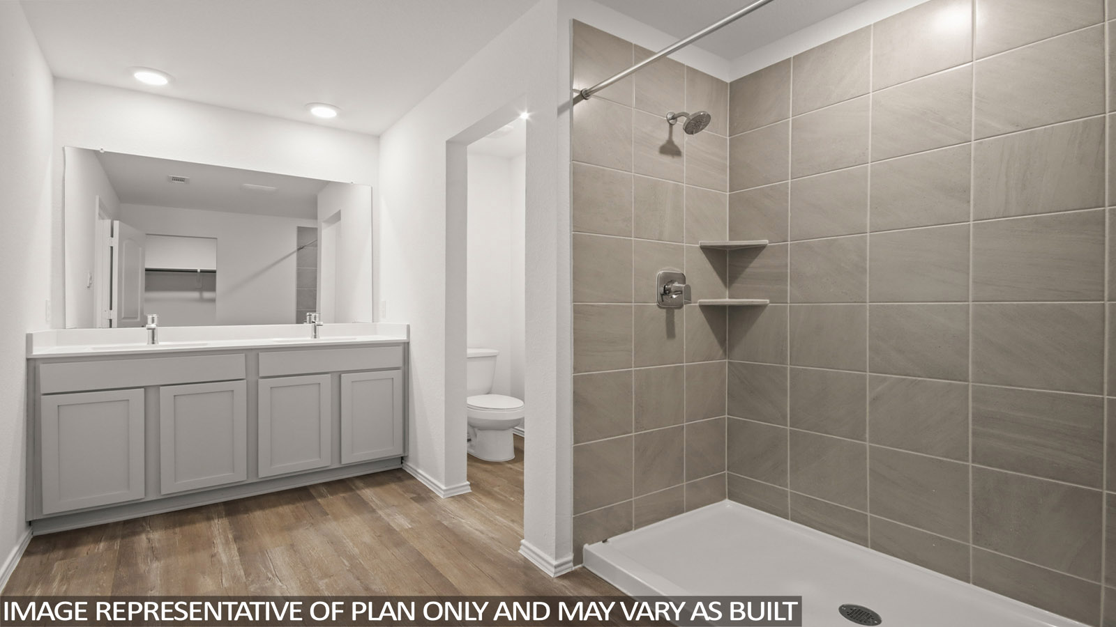 Primary bathroom with double sinks