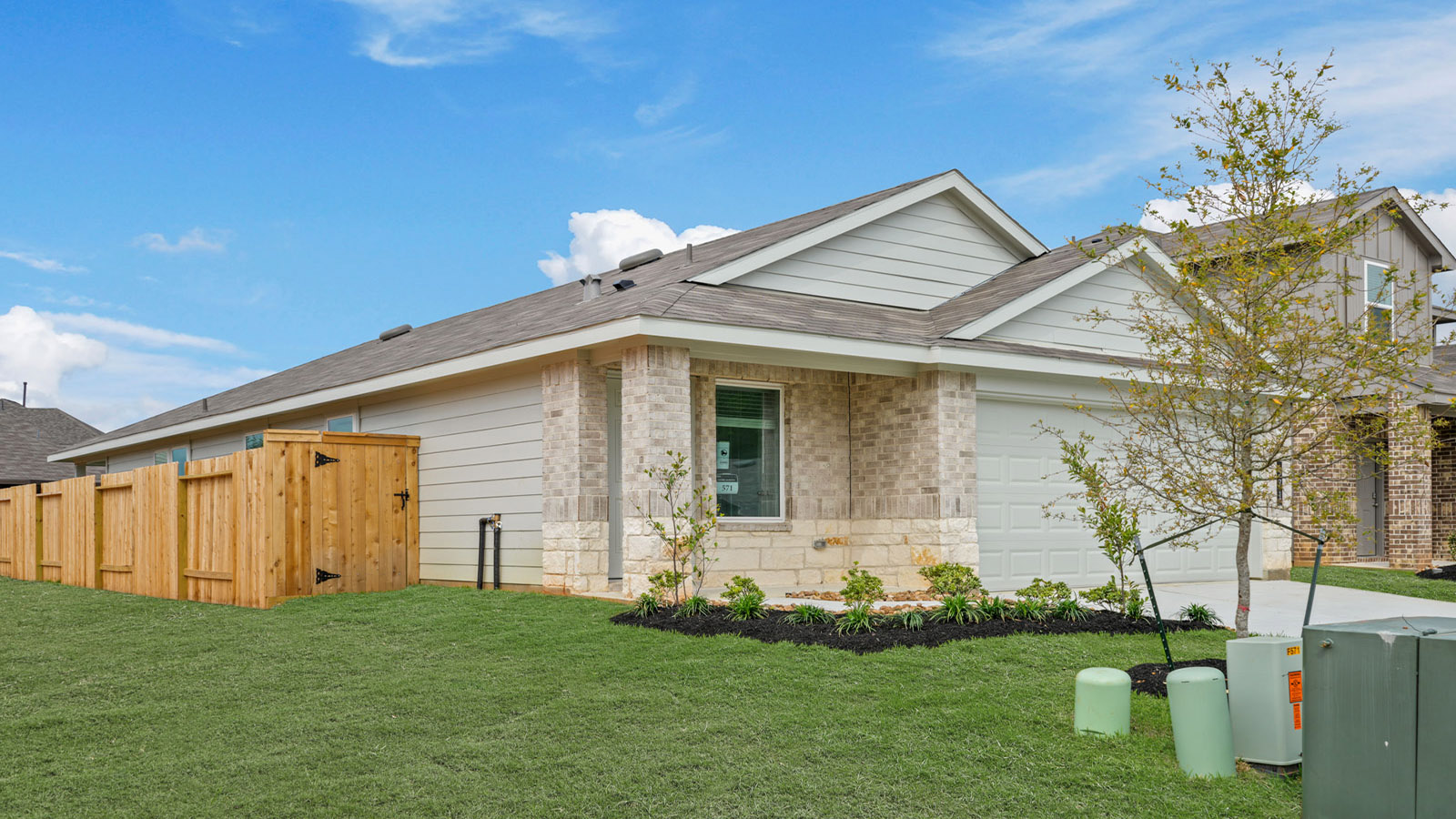 One story home with two car garage