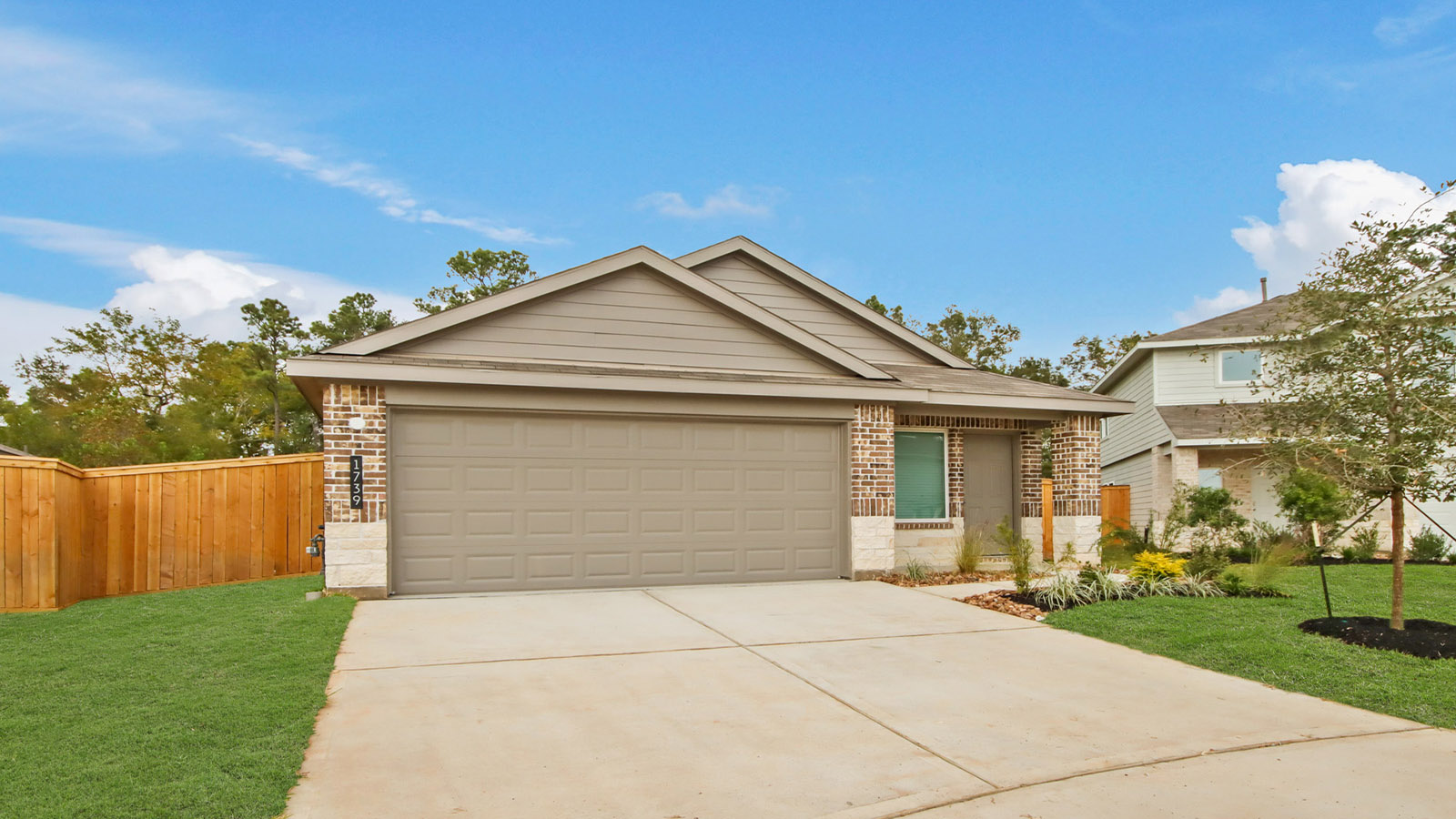 One story home with two car garage