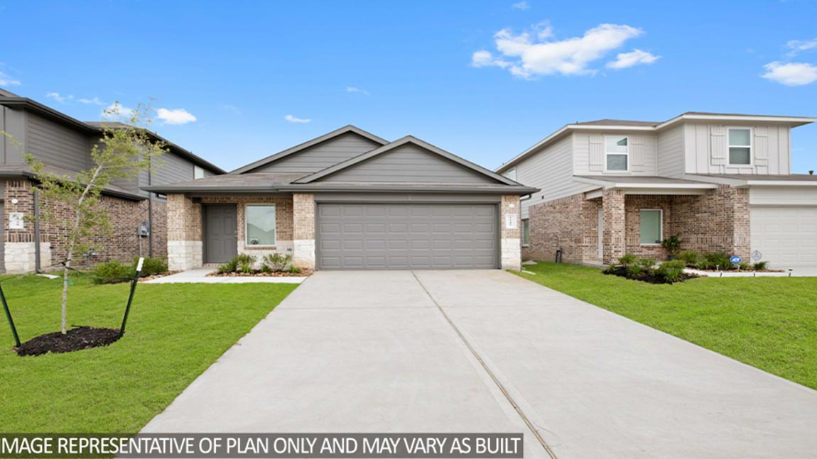 single story home with 2 car garage