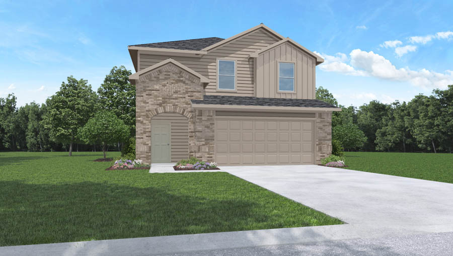 Two story home with two car garage