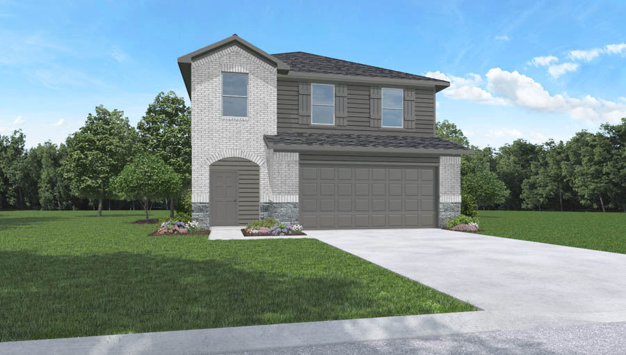 Two story home with two car garage