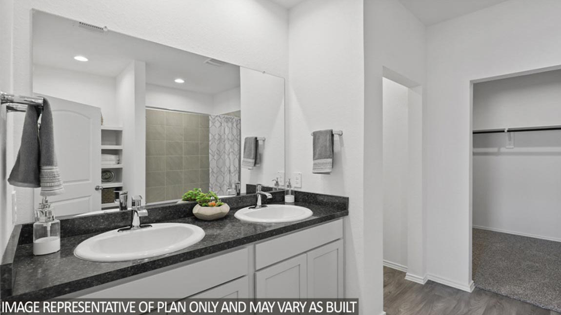 Primary bathroom with double sinks