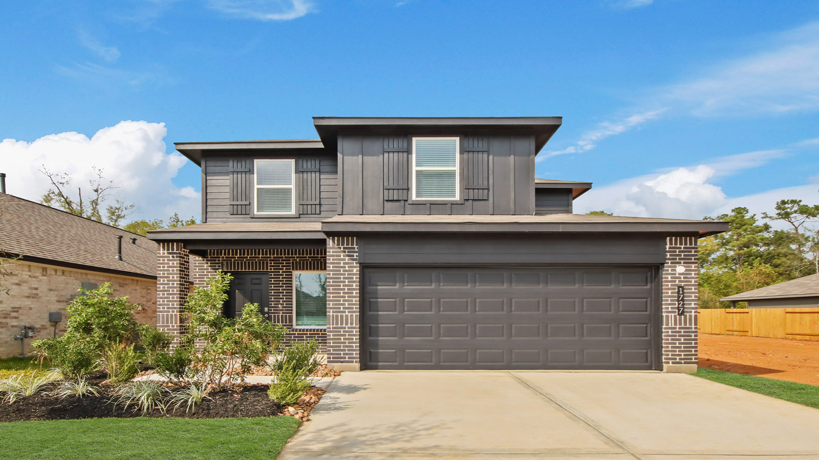 Two story home with two car garage