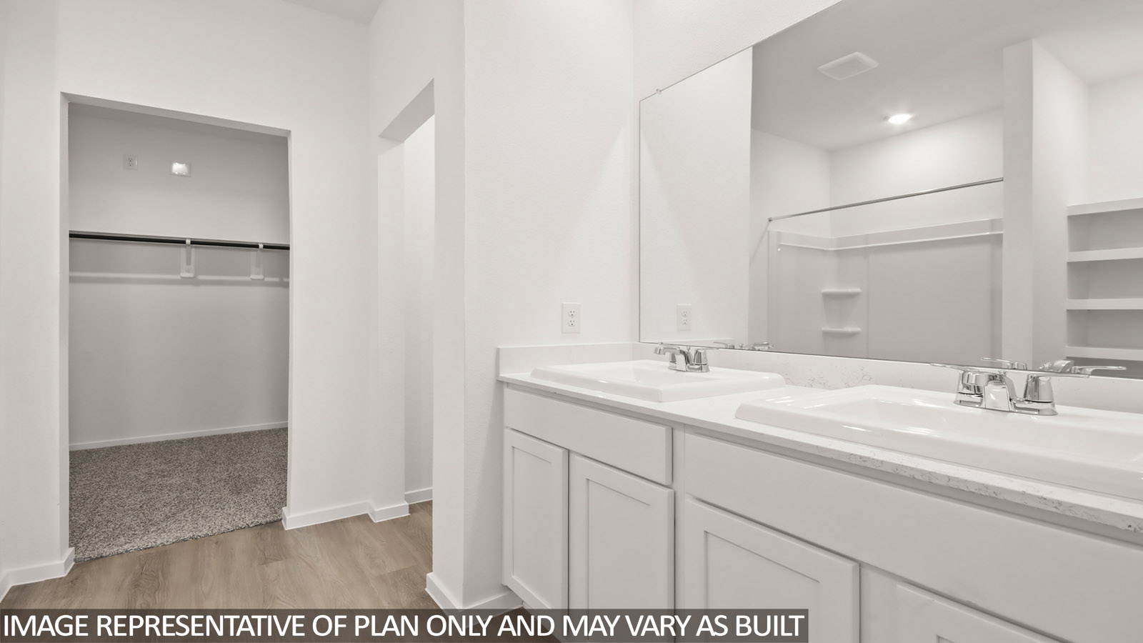 Primary bathroom with double sinks