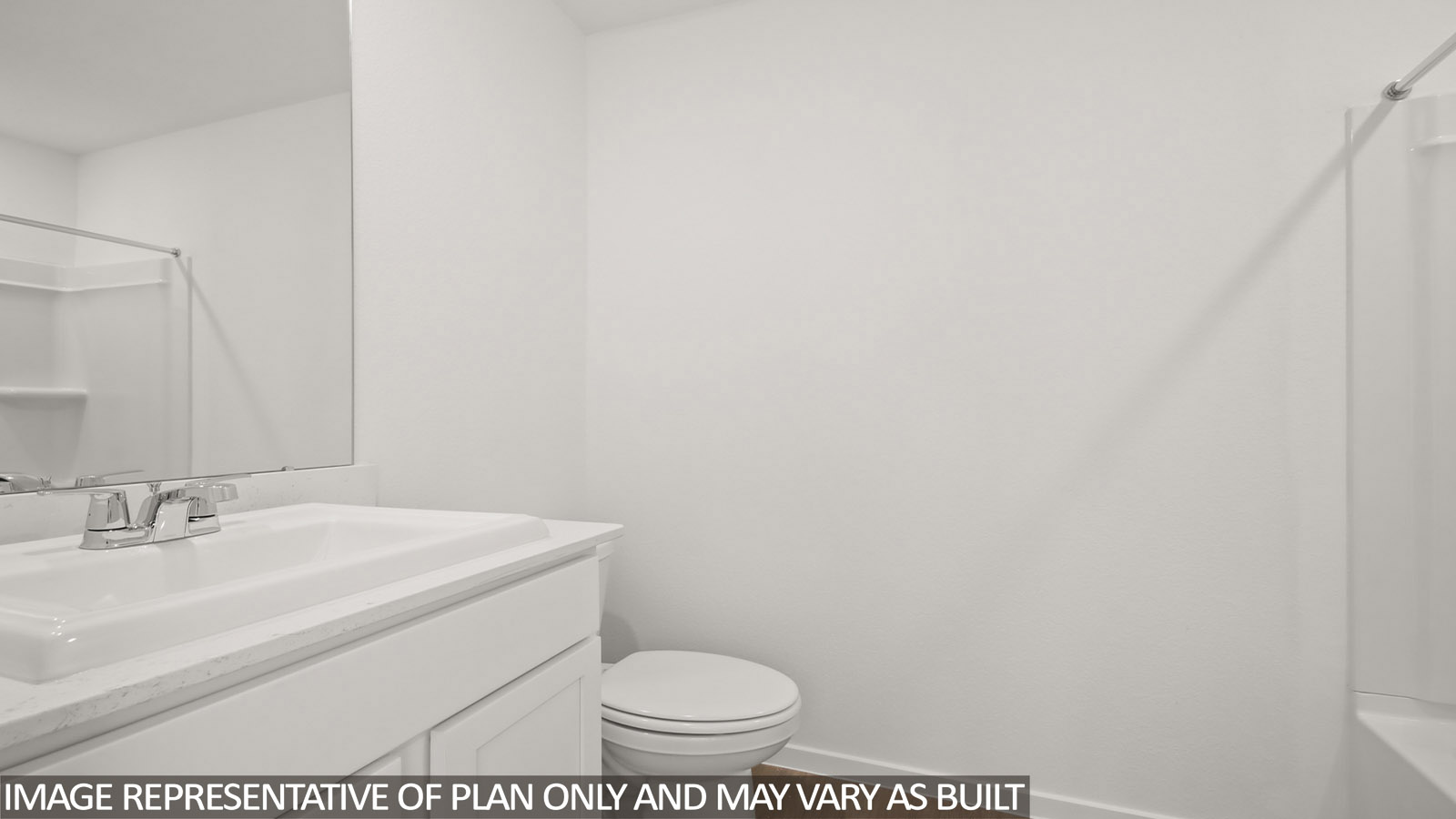 Secondary bathroom with single sink