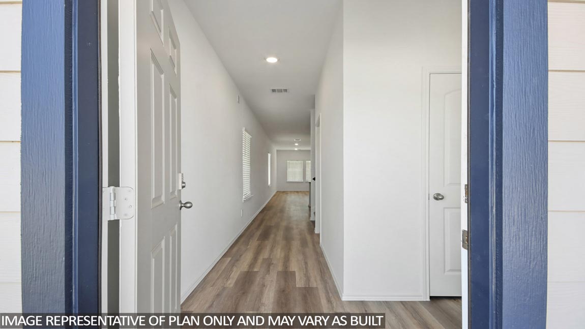Entry hallway with vinyl flooring