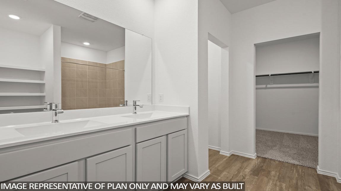 Primary bathroom with double sinks