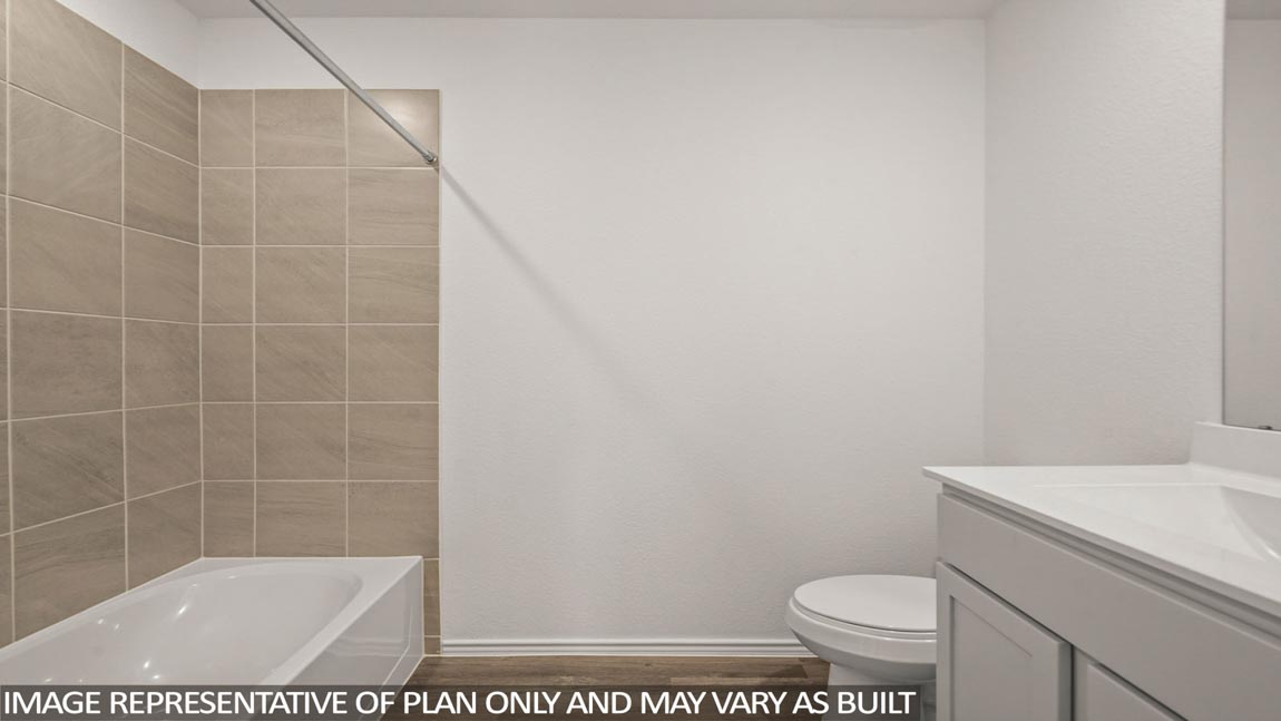 Secondary bathroom with single sink