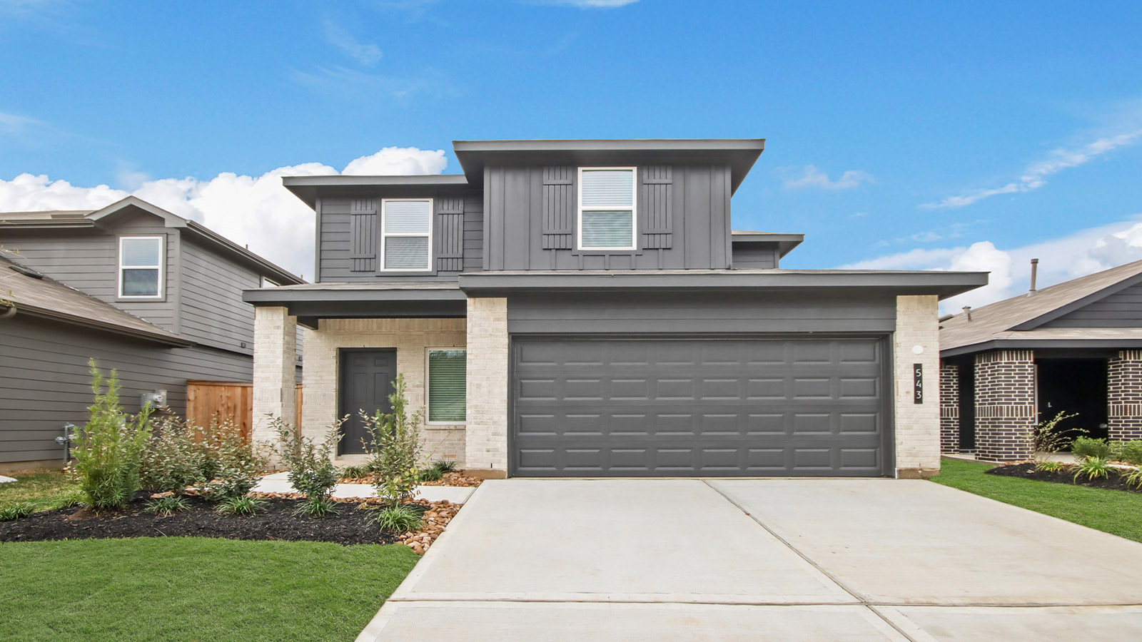Two story home with two car garage
