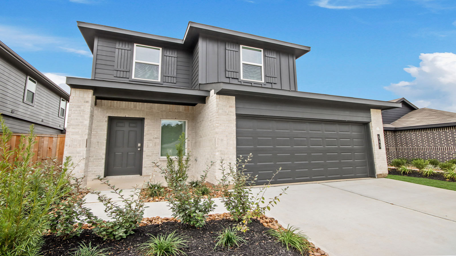 Two story home with two car garage