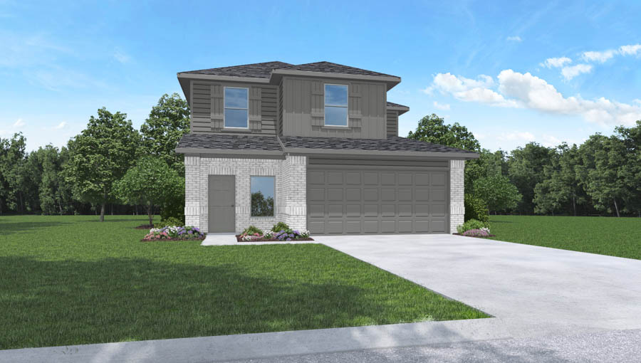 two-story home with 2-car garage rendering