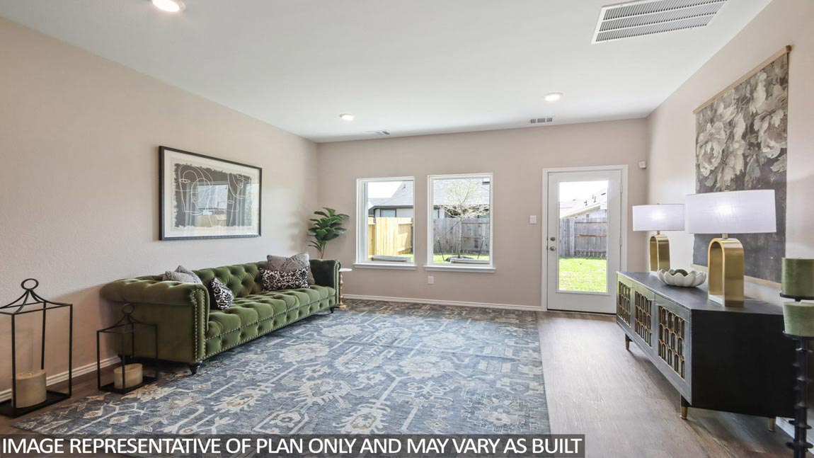 Open concept living, dining, and kitchen area