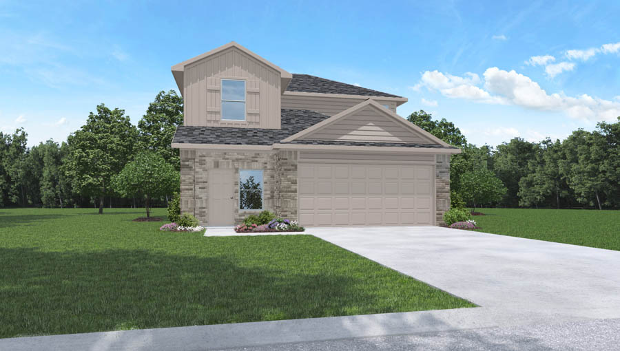 Two story home with two car garage