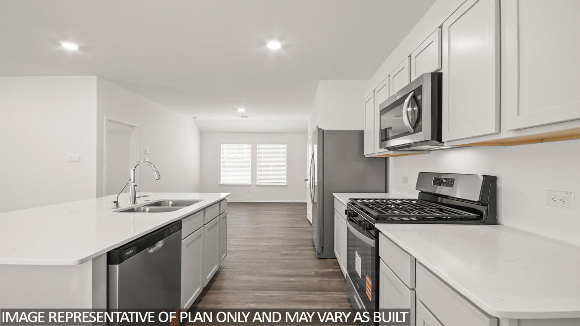 Open concept living, dining, and kitchen area