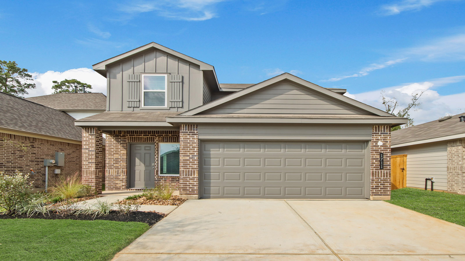 Two story home with two car garage