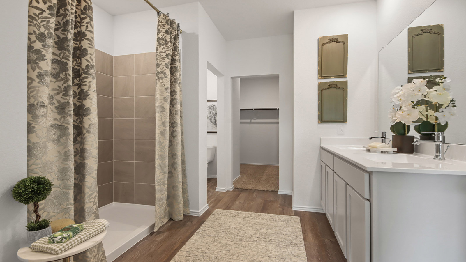 Primary bathroom with double sinks
