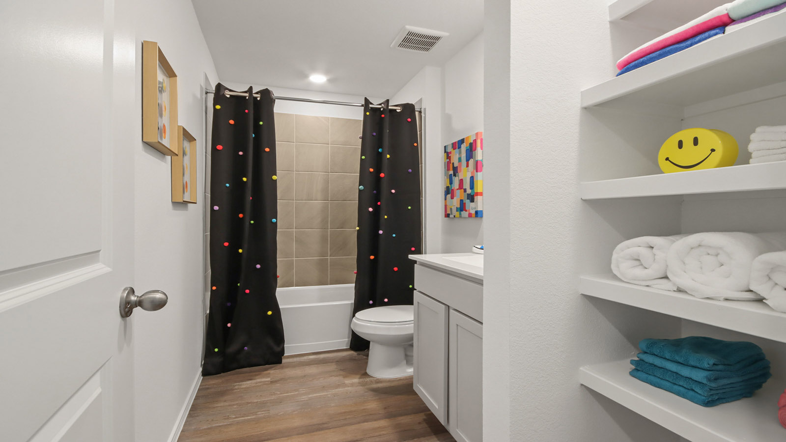 Secondary bathroom with single sink