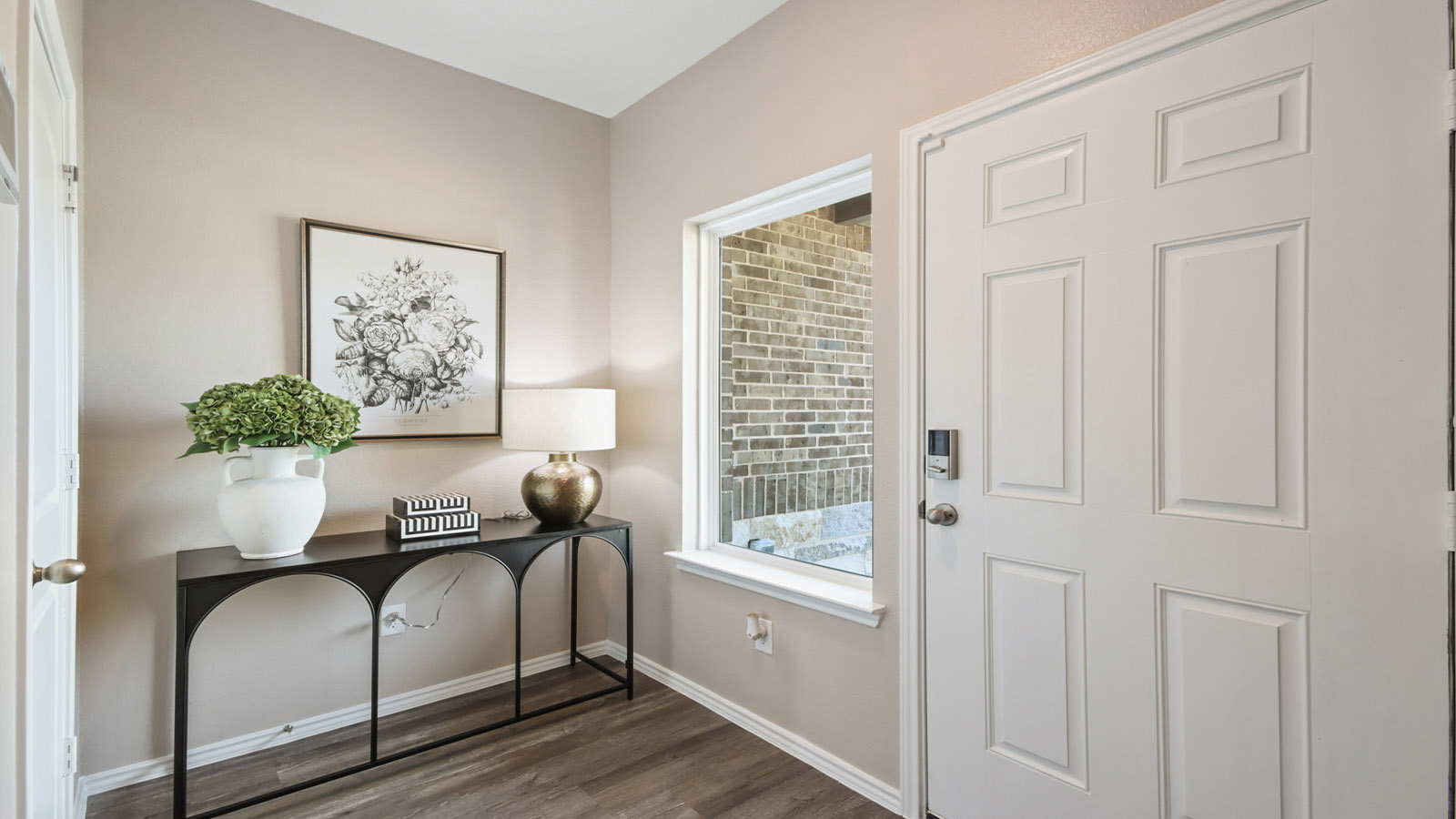 Entry hallway with vinyl flooring