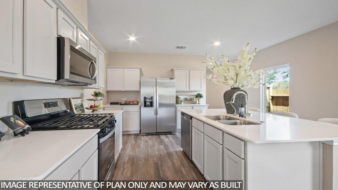 Open concept living, dining, and kitchen area