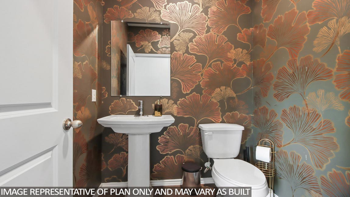 Powder bathroom with pedestal sink