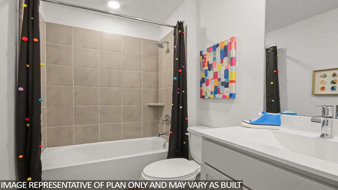 Secondary bathroom with single sink