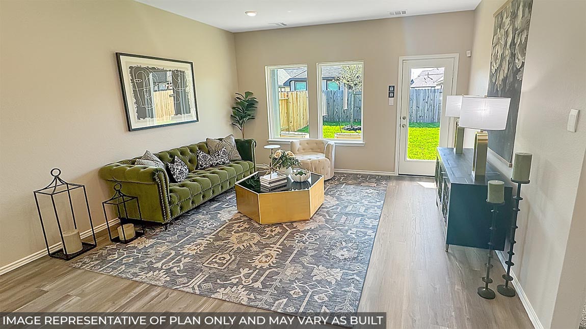 Open concept living, dining, and kitchen area