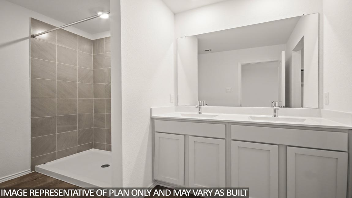 Primary bathroom with double sinks