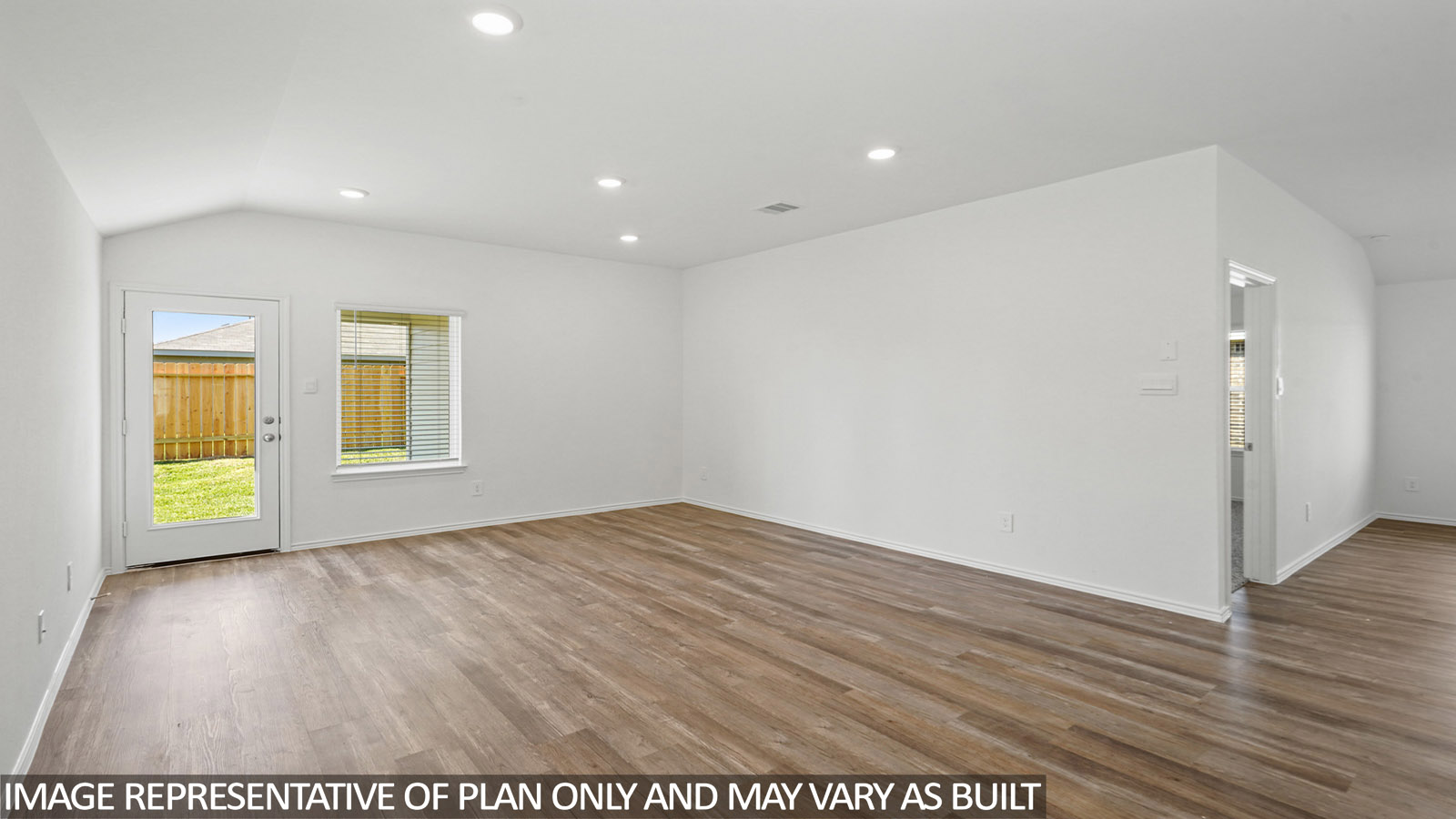 living room with vinyl flooring