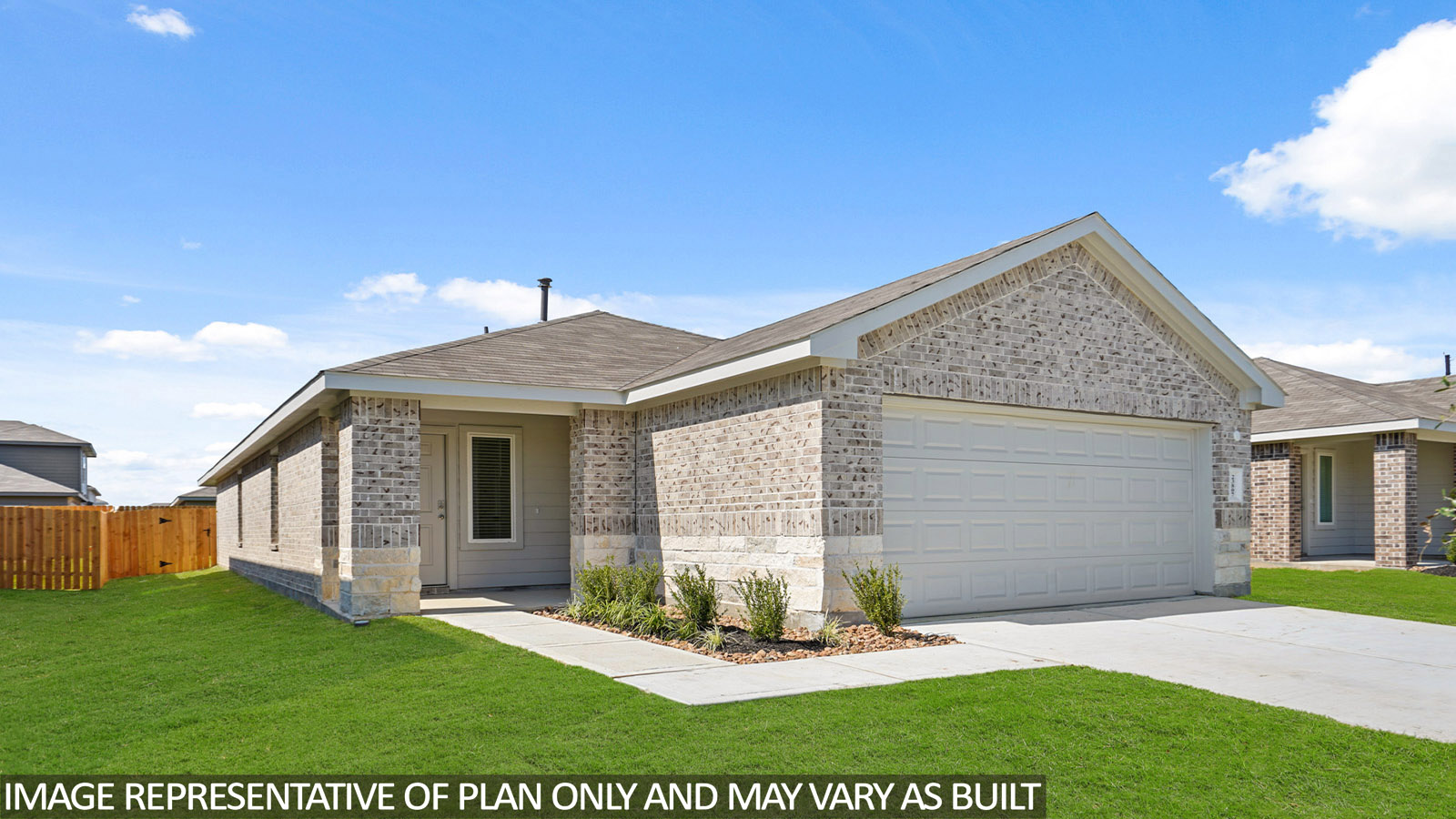 single story home with 2 car garage