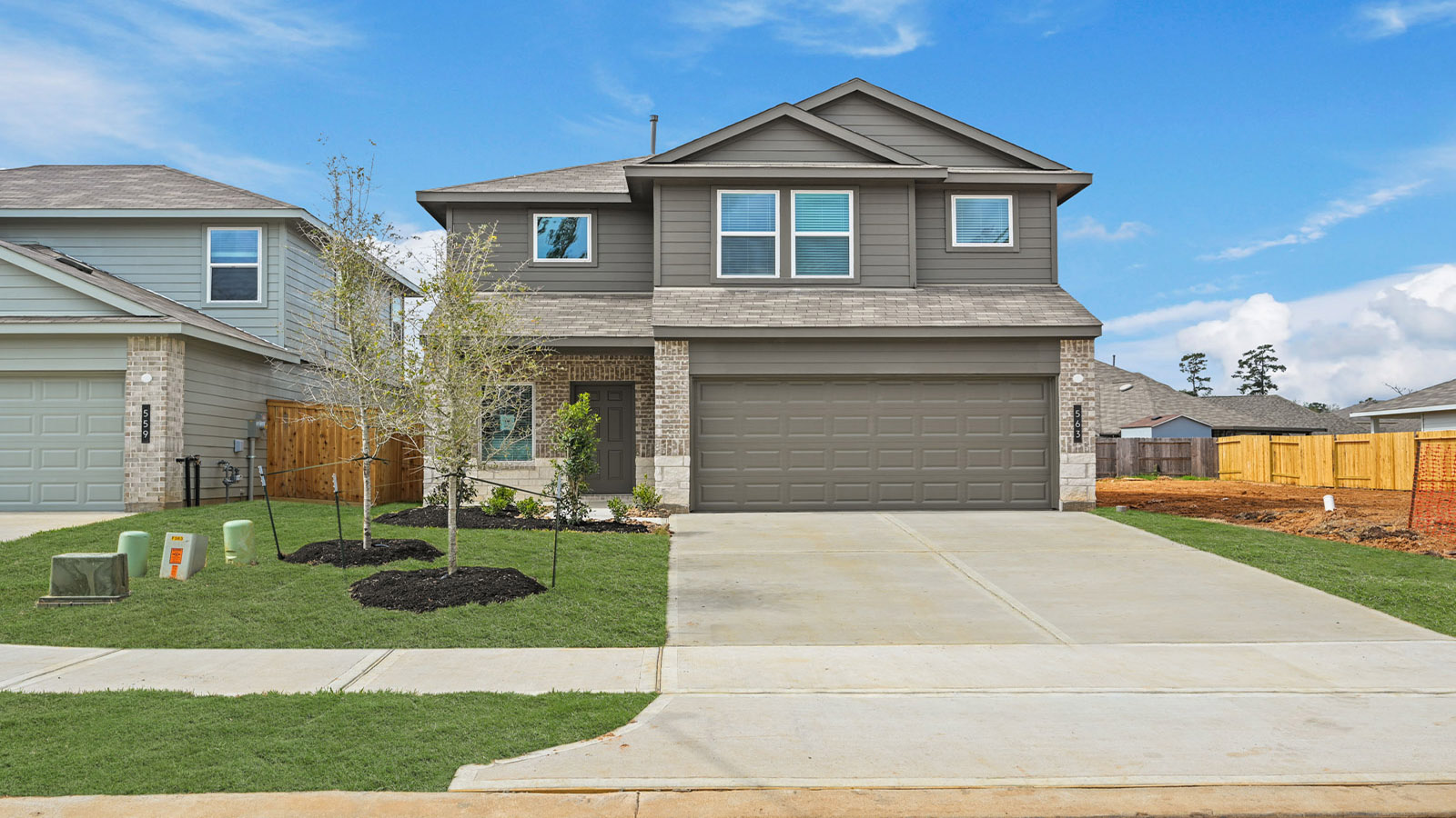 Two story home with two car garage