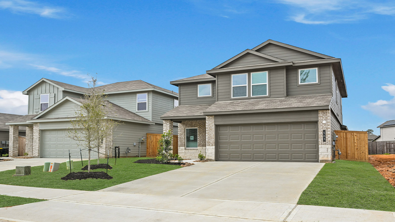 Two story home with two car garage