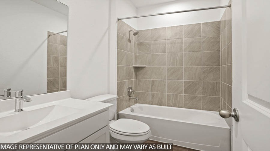 Secondary bathroom with single sink