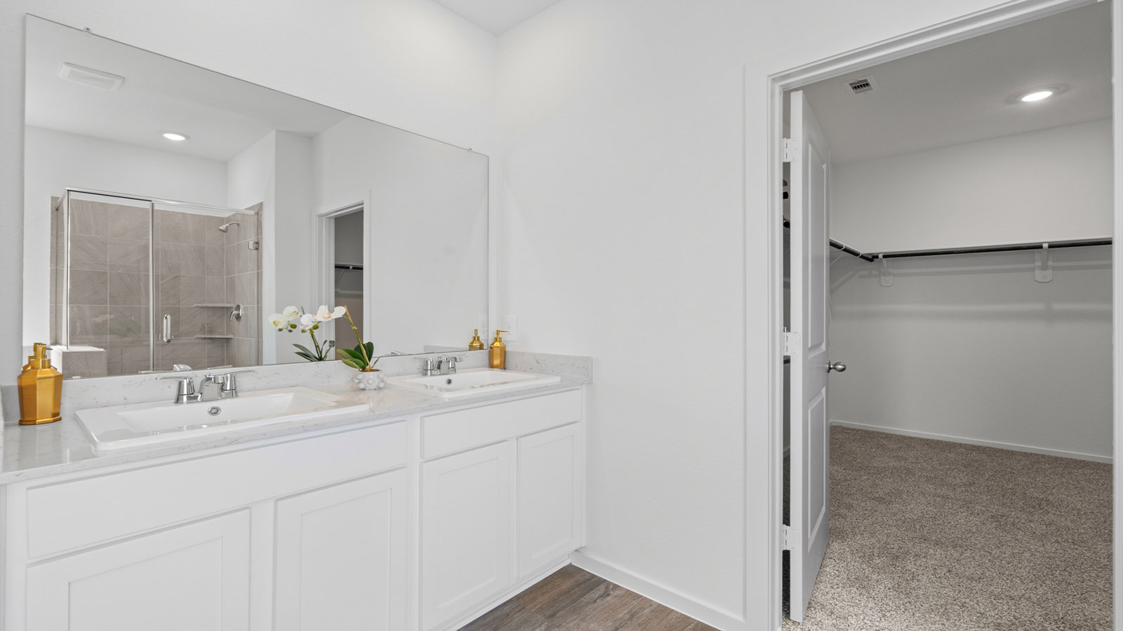 Primary bathroom with double sinks