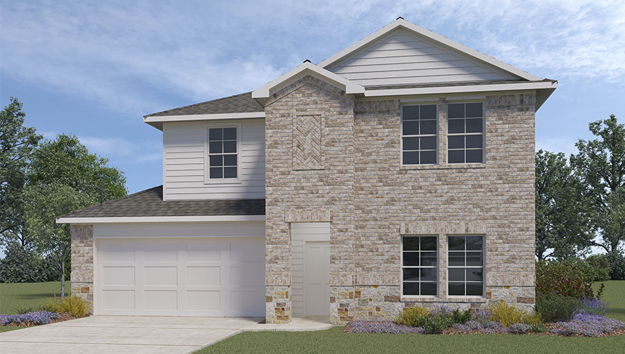 Two story home with two car garage