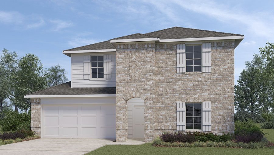 Two story home with two car garage