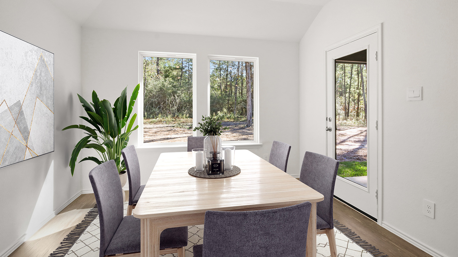 Dining area with vinyl flooring