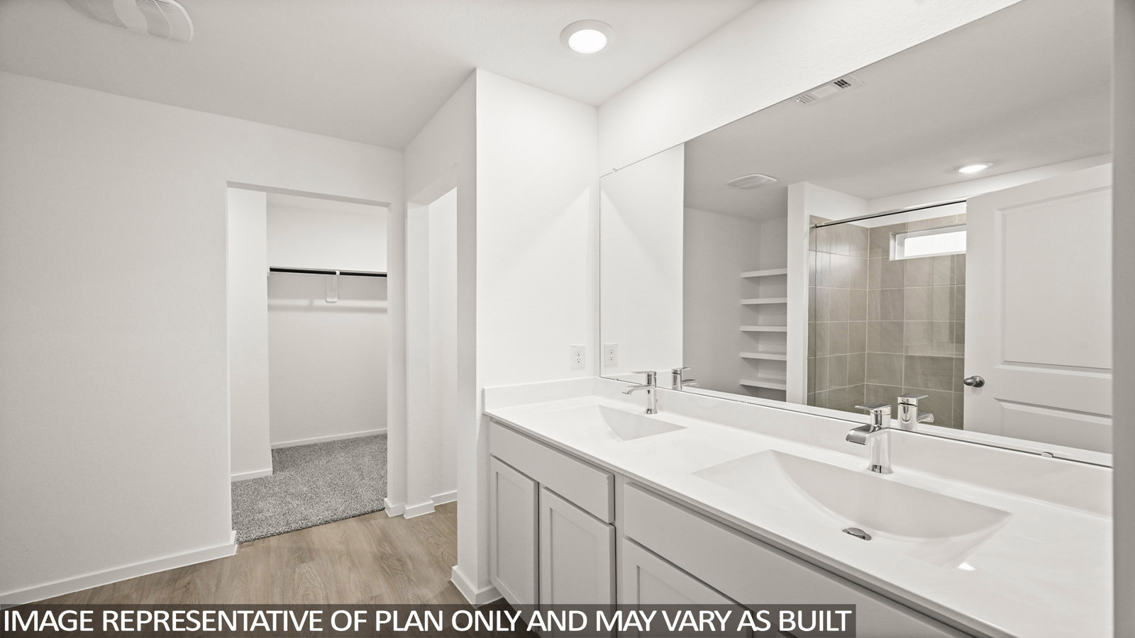 Primary bathroom with double sinks